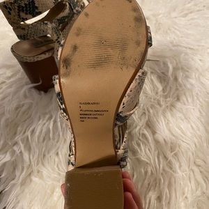 Steve Madden lace up snake print heels